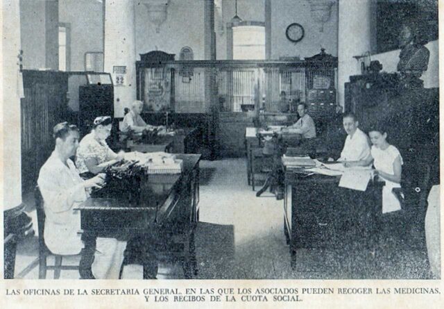 Servicios de administración de la Quinta de Salud Santa Teresa de Jesús del Centro Castellano de La Habana (Cuba), hacia 1940