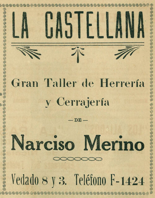 Anuncio de La Castellana. Castilla Revista Ilustrada, del Centro Castellano de La Habana nº 1, julio de 1915.