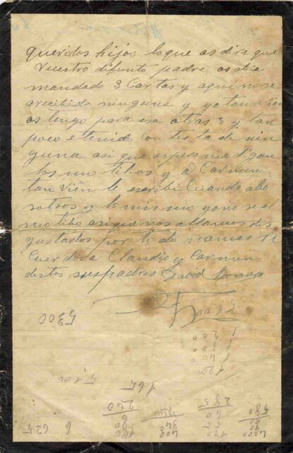 Carta familiar, Mar del Plata, Argentina, 1939.