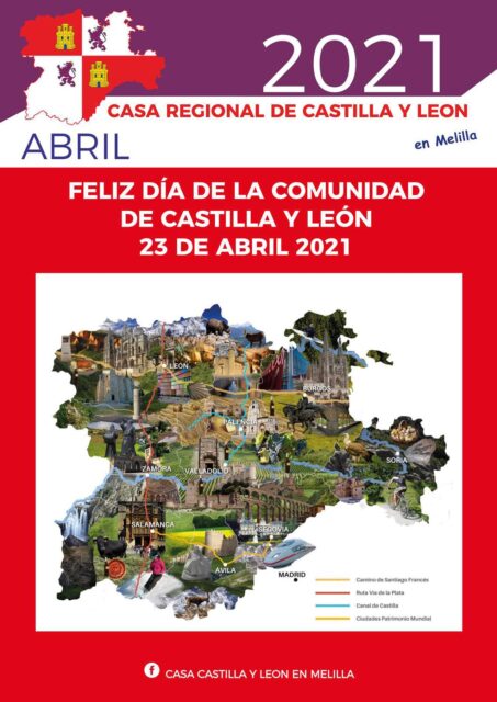 Cartel de la Fiesta de Castilla y León en la Casa de Castilla y León en Melilla, año 2021