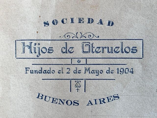 Membrete de la Sociedad Hijos de Oteruelos, BuenosAires, 1904