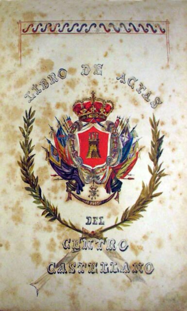 Portada del Libro de Actas del Centro Castellano de La Habana, 1909-1912.