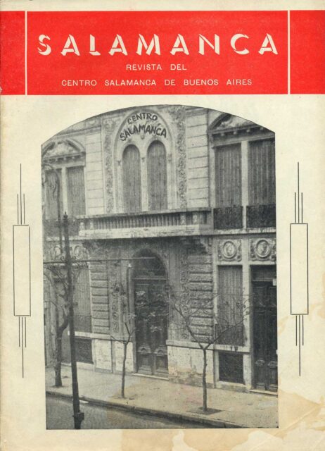 Portada de la revista Salamanca, órgano del centro homónimo de la capital argentina, Buenos Aires (Argentina), 1958