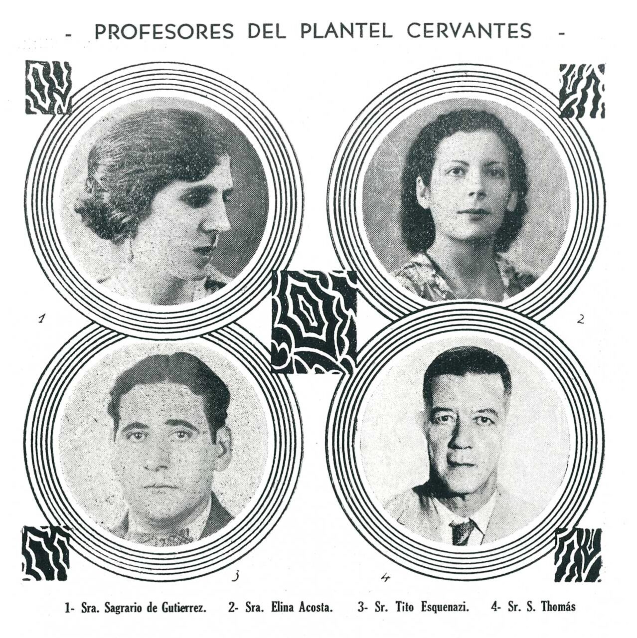 Profesoras y profesores del Plantel Cervantes del Centro Castellano de La Habana (Cuba), hacia 194