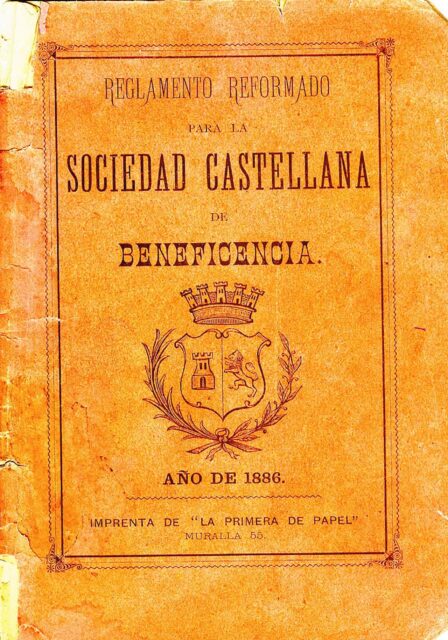 Reglamento de la Sociedad Castellana de Beneficencia de Cuba, año 1885