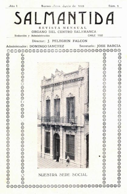 Portada de la revista Salmántida, órgano del Centro Salamanca de Buenos Aires (Argentina), 1938