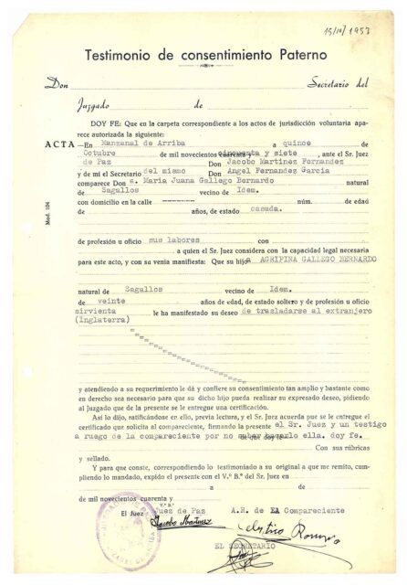 11_Consentimiento para emigrar, Manzanal de Arriba (Zamora), 1924