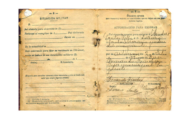 1_Cartera de Identidad Autorización para emigrar, 1920