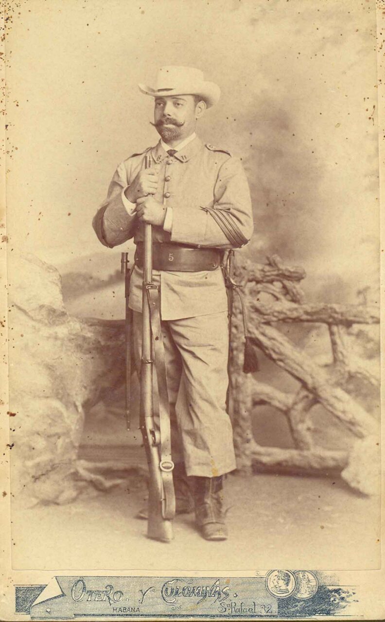 Soldado español en la Guerra de Cuba, 1896.
