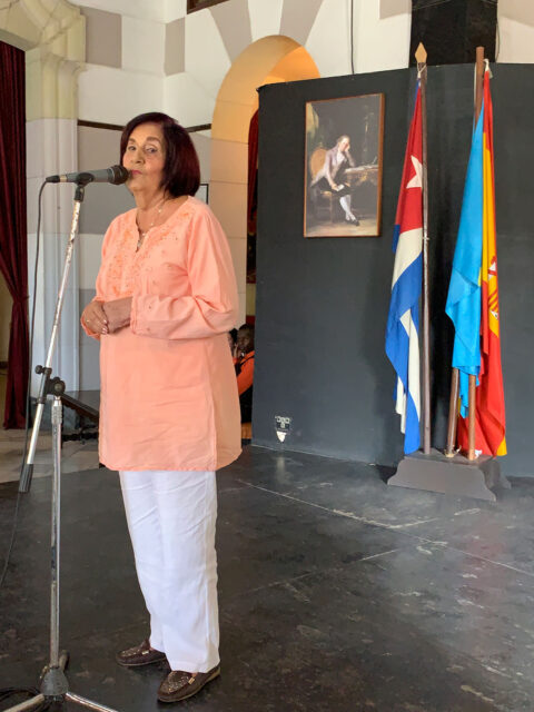 María Antonia Rabanillo Dámera, presidenta de la Agrupación de Sociedades Castellanas y Leonesas de Cuba, 2018.